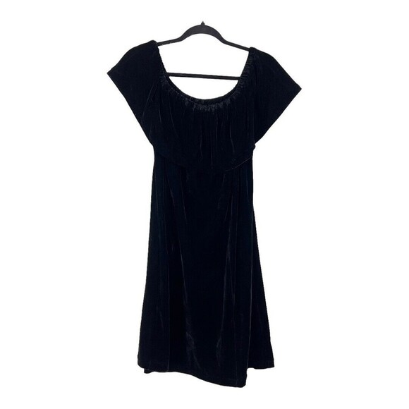 Kensie Women's Size Large Black Velvet Off The Shoulder Dress - Picture 1 of 4